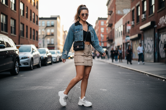 Beige Cargo Skirt
