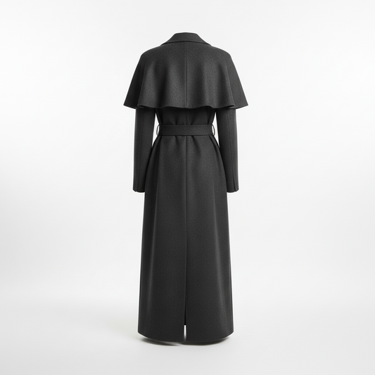 Long Coat in Dark Gray - Back View