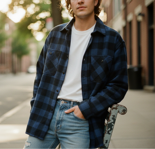 Blue Black Flannel Shirt