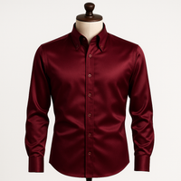 Burgundy silk shirt
