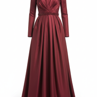 Evening Dress in Burgundy - Front View
