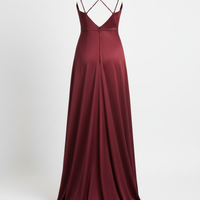 Evening Dress in Burgundy - Back View