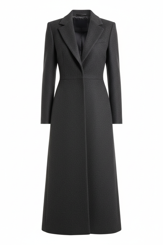 Long Coat in Dark Gray - Front View