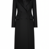 Long Coat in Black - Front View