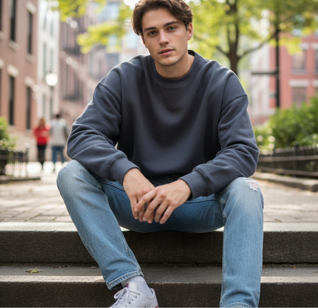 Grey Oversized Sweatshirt