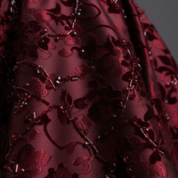 Evening Dress in Burgundy - Fabric Detail