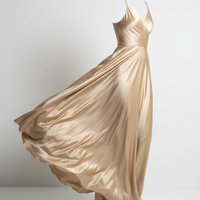 Evening Dress in Champagne Gold - 45 Degree Angle