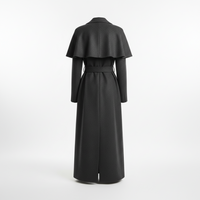 Long Coat in Dark Gray - Back View