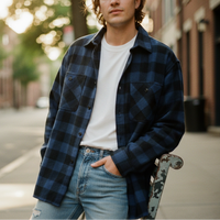 Blue Black Flannel Shirt