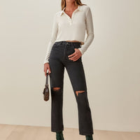 High Rise Straight Jeans