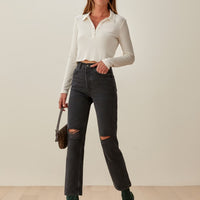 High Rise Straight Jeans